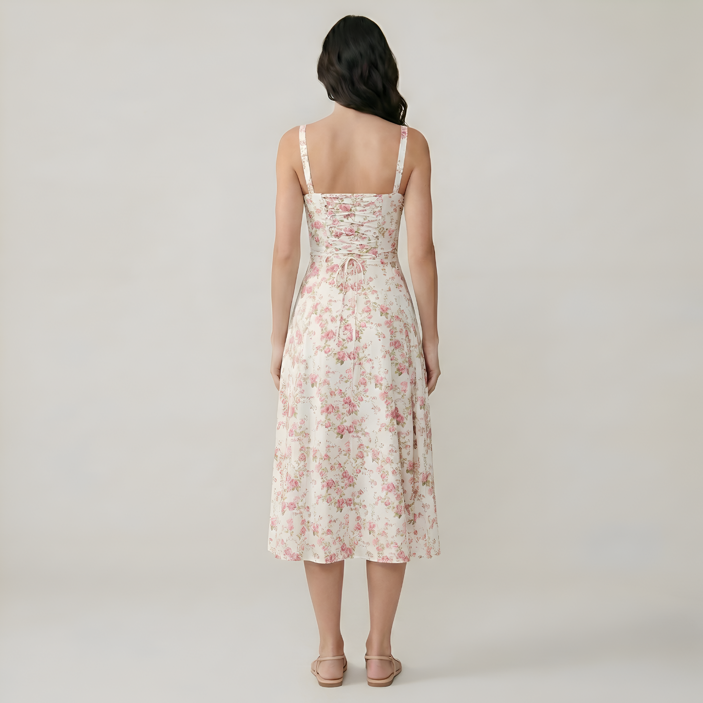 Floral Printed A Line Midi Dress For Women