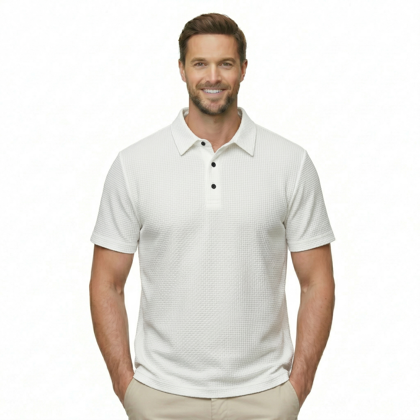 Ice Silk Textured Polo T Shirt