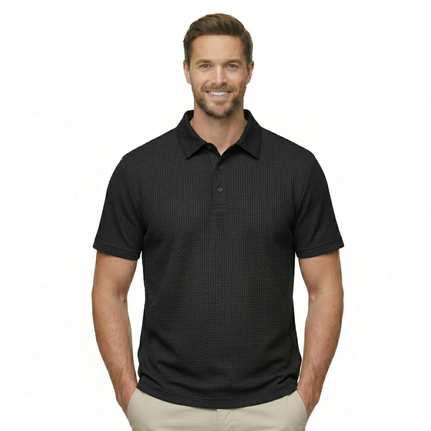 Ice Silk Textured Polo T Shirt