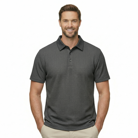 Ice Silk Textured Polo T Shirt