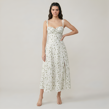 Floral Printed A Line Midi Dress For Women