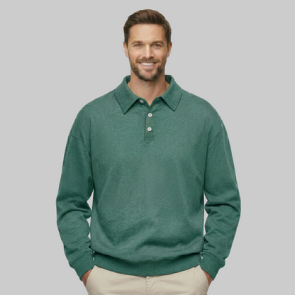 Classic Fit Cashmere Long Sleeve Polo T Shirt