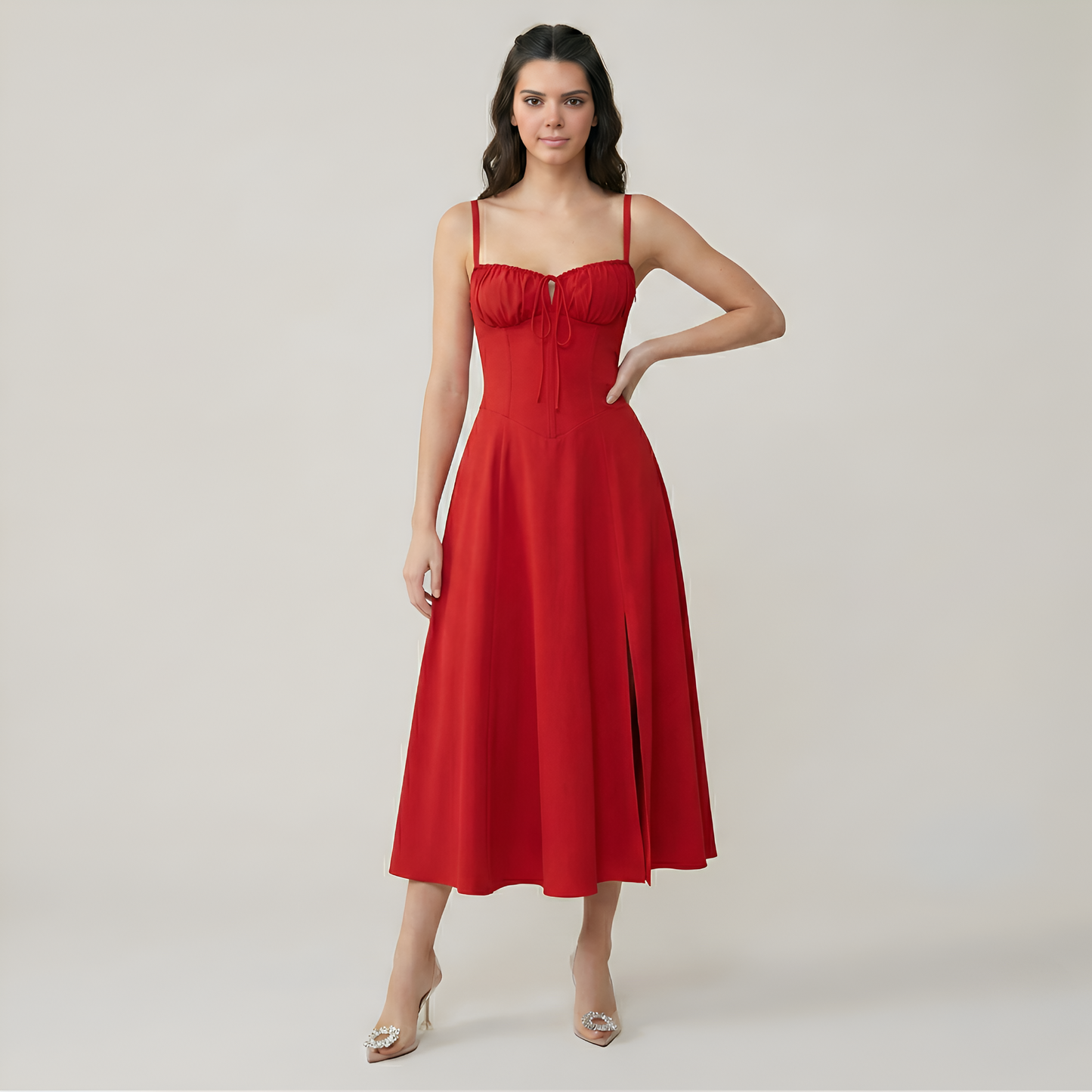 Floral Printed A Line Midi Dress For Women