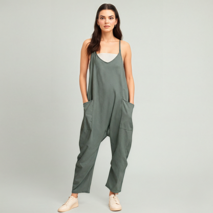 Casual Loose Fit Pocket Jumpsuit