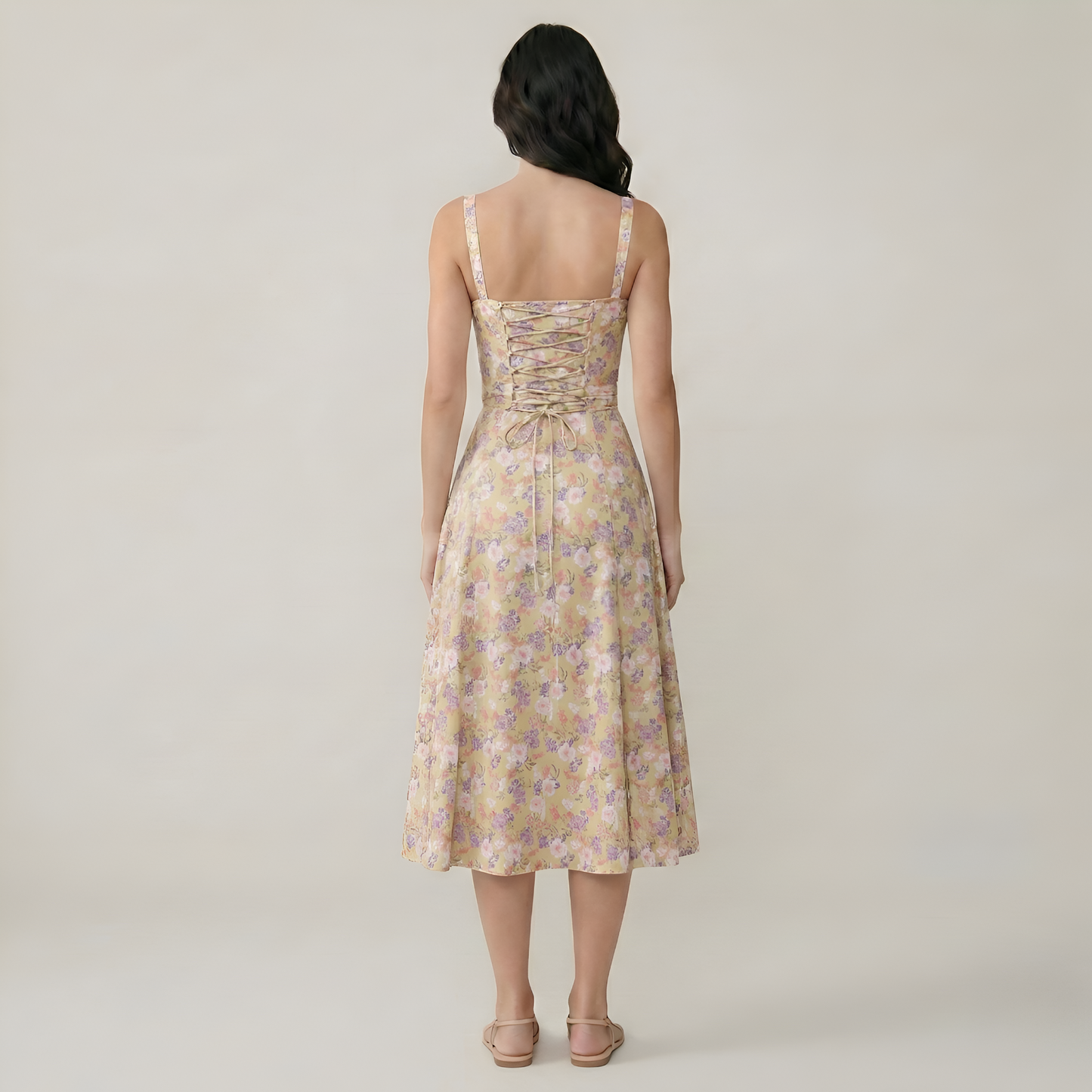 Floral Printed A Line Midi Dress For Women