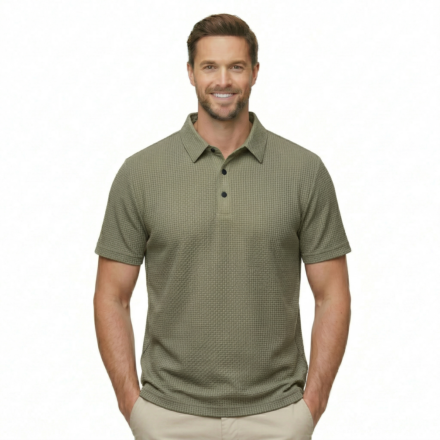 Ice Silk Textured Polo T Shirt
