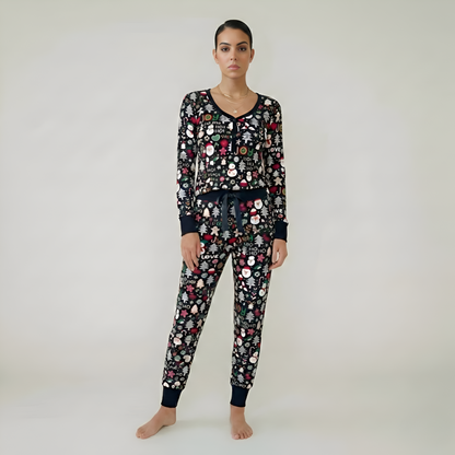 Two Piece Mystery Pajama Set For Women