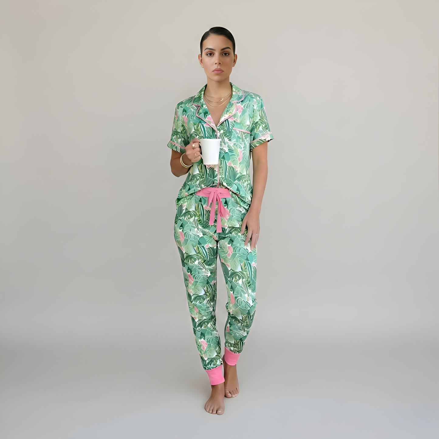 Two Piece Mystery Pajama Set For Women