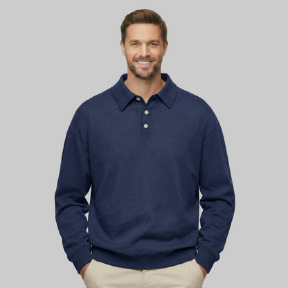 Classic Fit Cashmere Long Sleeve Polo T Shirt