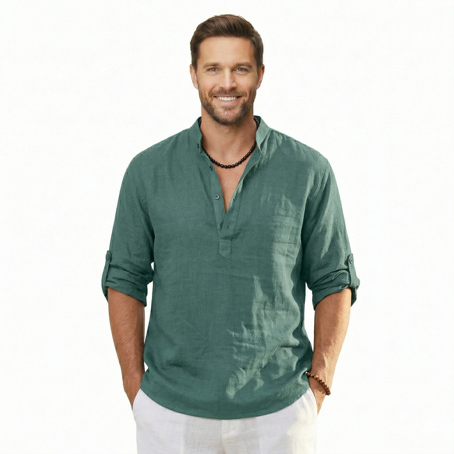 Classic Linen Long Sleeve Casual T Shirt