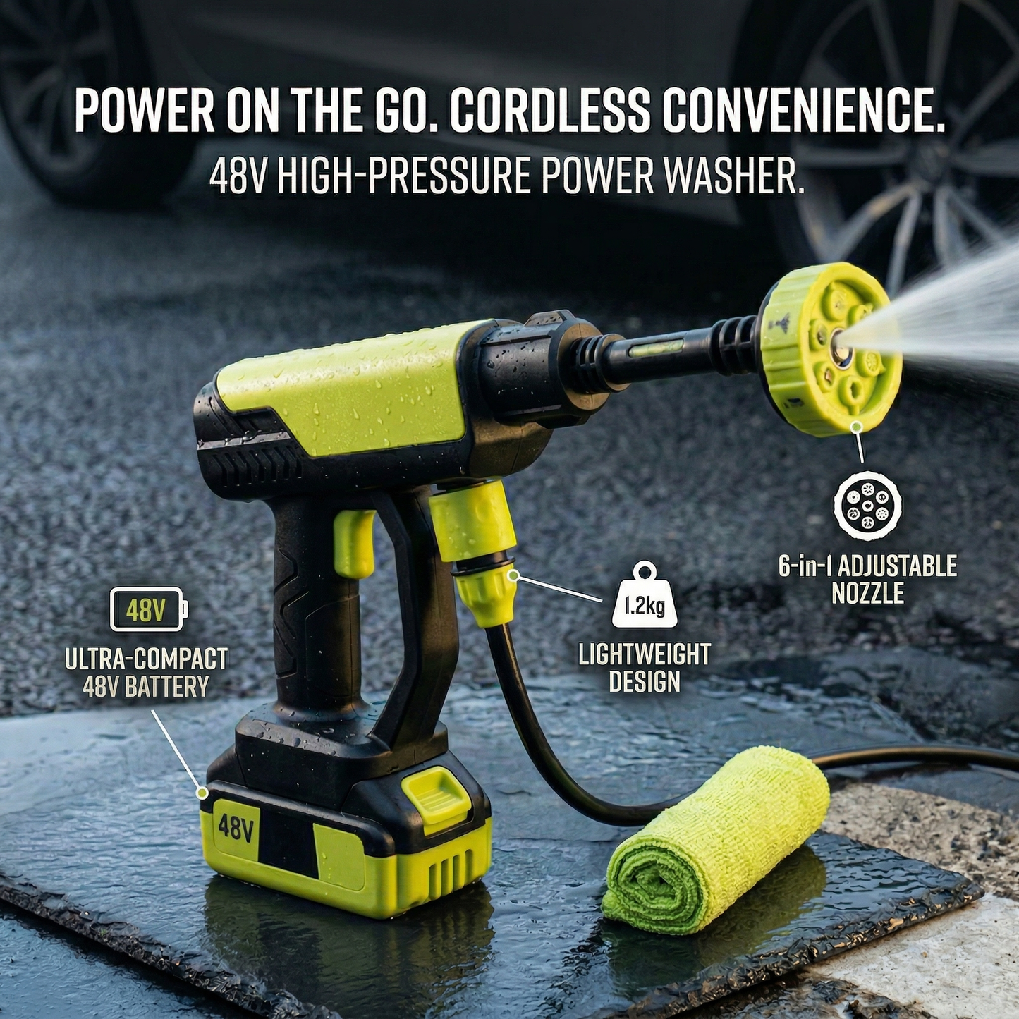 HydroJet Portable Power Washer™ – Cordless High-Pressure Washer for Anywhere Cleaning