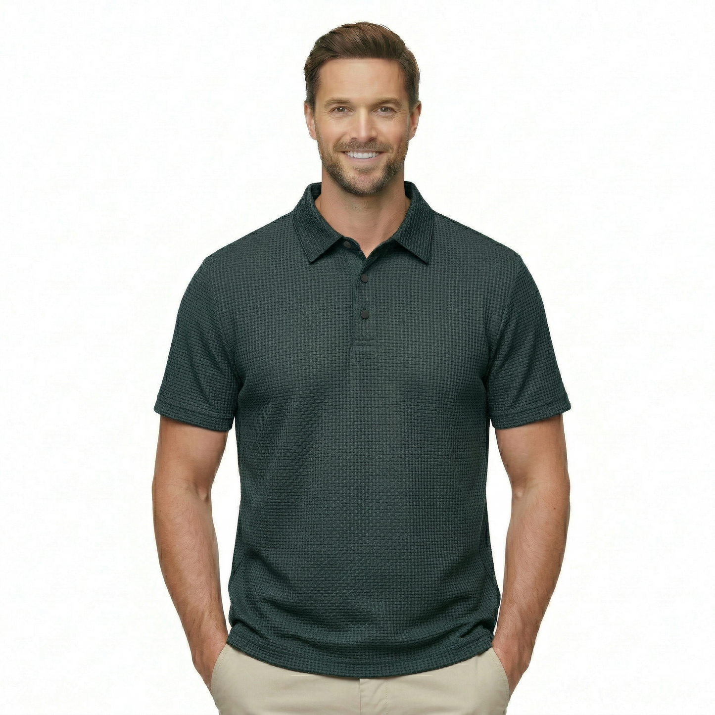 Ice Silk Textured Polo T Shirt