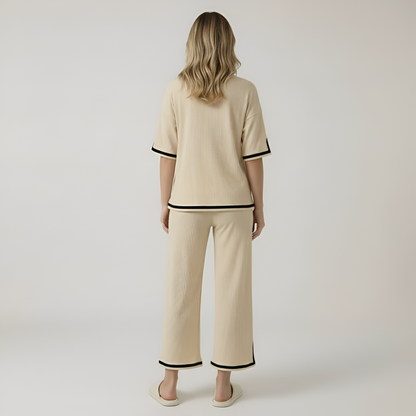 Knitted Two Piece Lounge Wear Set For Women