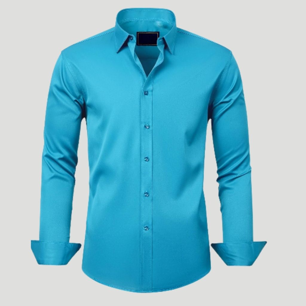 Men Dress Shirt Solid Long Sleeve Wrinkle | SLIMG:7143649996469979112