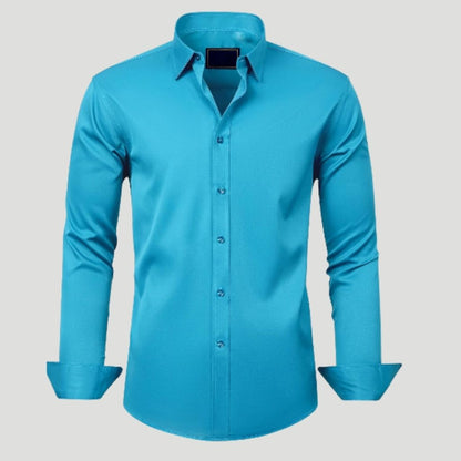 Men Dress Shirt Solid Long Sleeve Wrinkle | SLIMG:7143649996469979112