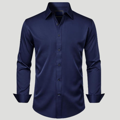 Men Dress Shirt Solid Long Sleeve Wrinkle | SLIMG:7143649996469979120