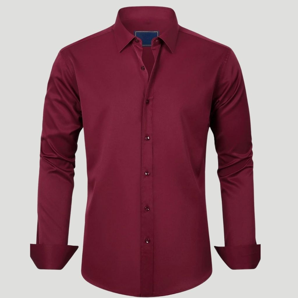 Men Dress Shirt Solid Long Sleeve Wrinkle | SLIMG:7143649996469979115