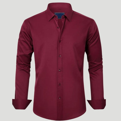 Men Dress Shirt Solid Long Sleeve Wrinkle | SLIMG:7143649996469979115