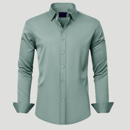Men Dress Shirt Solid Long Sleeve Wrinkle | SLIMG:7143649996469979113