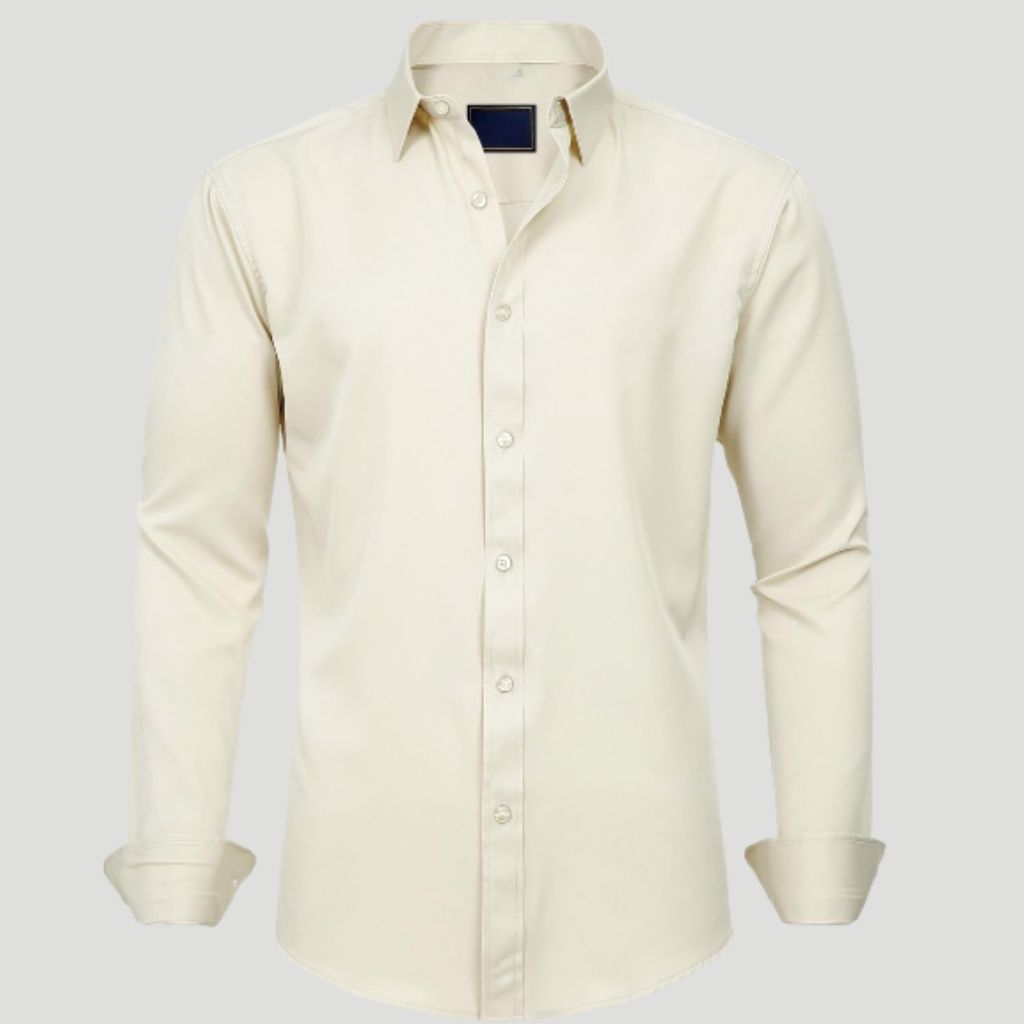 Men Dress Shirt Solid Long Sleeve Wrinkle | SLIMG:7143649996469979119