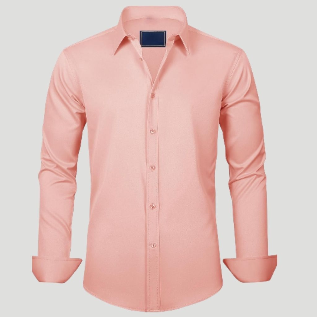 Men Dress Shirt Solid Long Sleeve Wrinkle | SLIMG:7143649996469979123