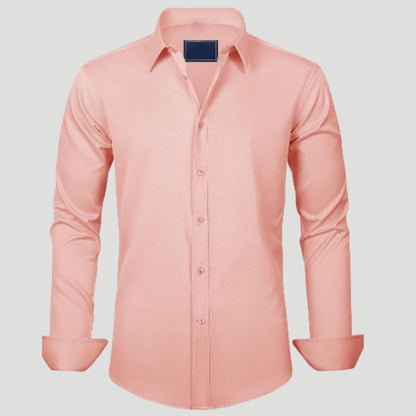 Men Dress Shirt Solid Long Sleeve Wrinkle | SLIMG:7143649996469979123