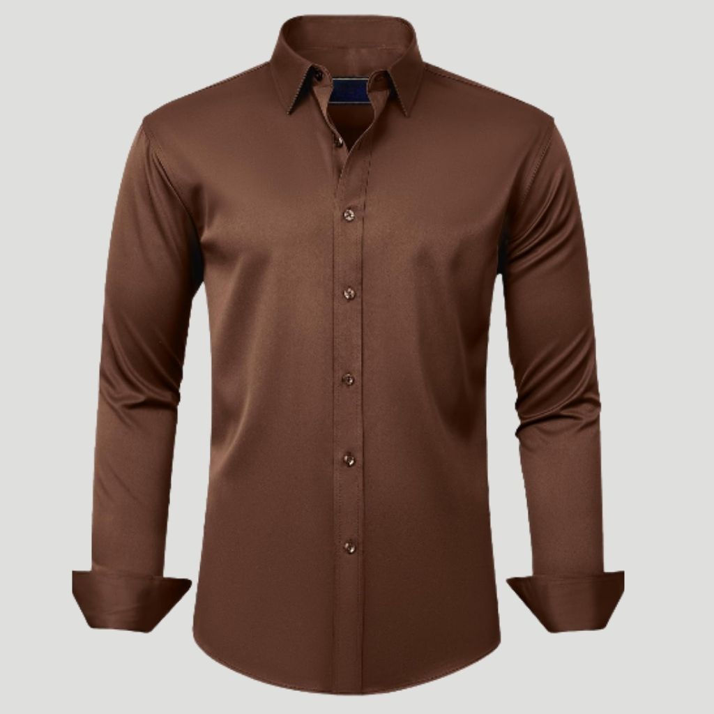 Men Dress Shirt Solid Long Sleeve Wrinkle | SLIMG:7143649996469979118