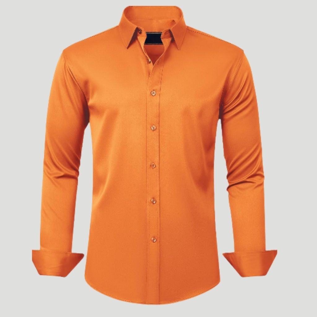 Men Dress Shirt Solid Long Sleeve Wrinkle | SLIMG:7143649996469979116
