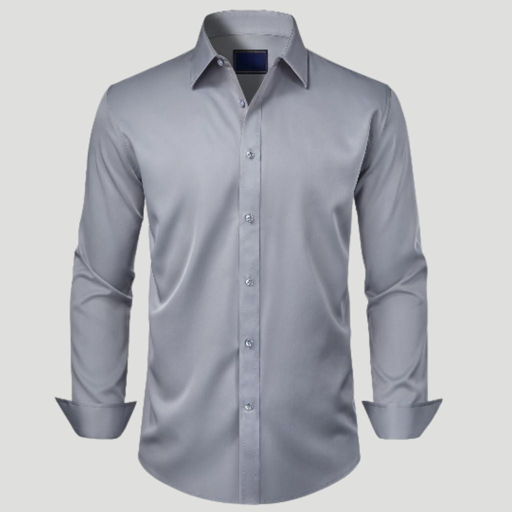 Men Dress Shirt Solid Long Sleeve Wrinkle | SLIMG:7143649996469979125