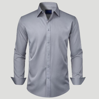 Men Dress Shirt Solid Long Sleeve Wrinkle | SLIMG:7143649996469979125