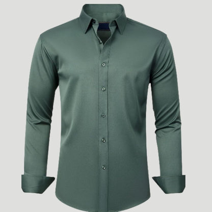 Men Dress Shirt Solid Long Sleeve Wrinkle | SLIMG:7143649996469979117