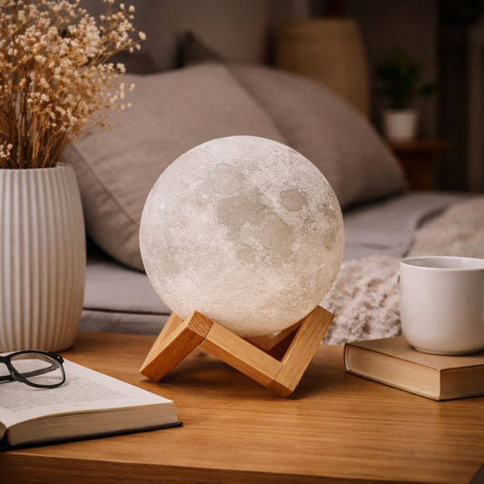 3D Printed Moon Shaped Table Lamp