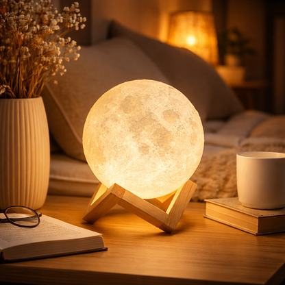 3D Printed Moon Shaped Table Lamp