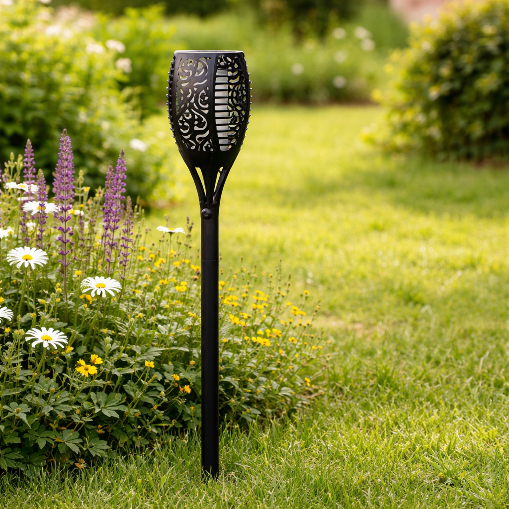 Solar Flame Torch Pathway Lights