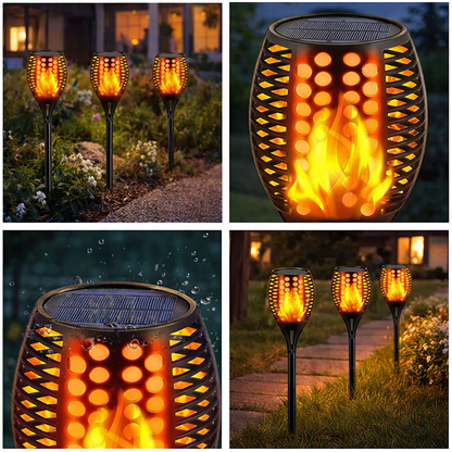 Solar Flame Torch Pathway Lights