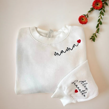 Personalized Mama Sweatshirt Featuring Names On Sleeve | SLIMG:7095772950884785739