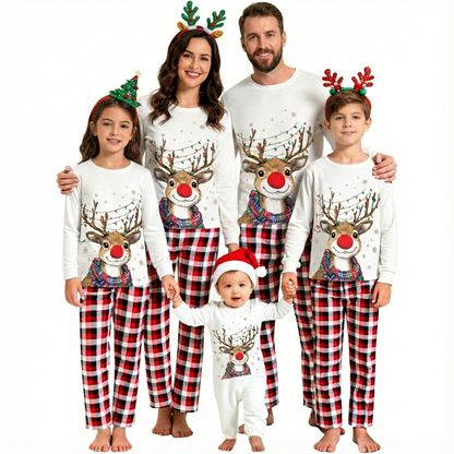 Seasonal Christmas Print Matching Family Pajama Set for Adults, Kids and Infants