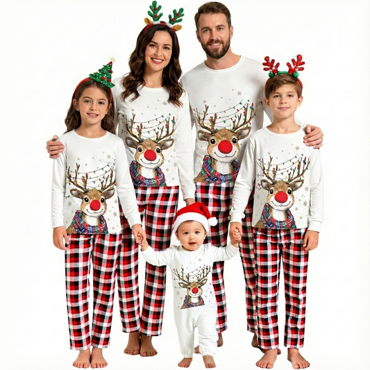 Seasonal Christmas Print Matching Family Pajama Set for Adults, Kids and Infants