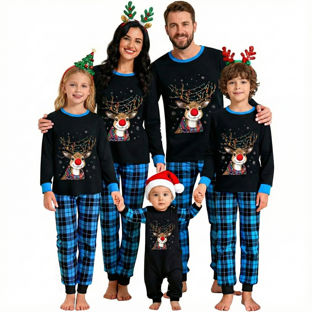 Seasonal Christmas Print Matching Family Pajama Set for Adults, Kids and Infants