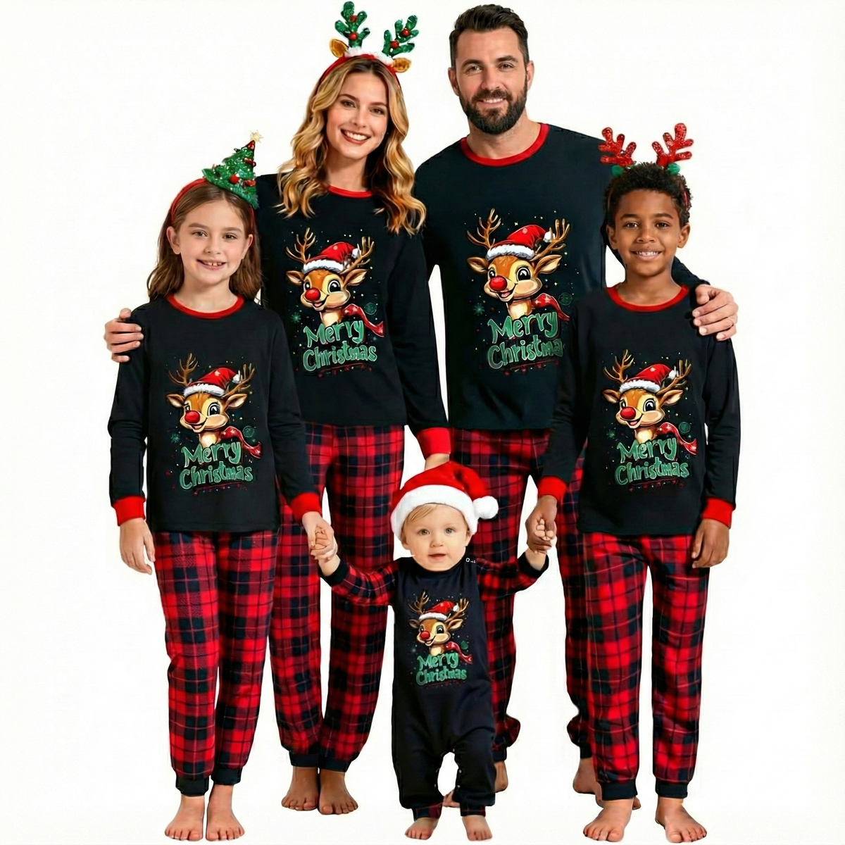 Seasonal Christmas Print Matching Family Pajama Set for Adults, Kids and Infants