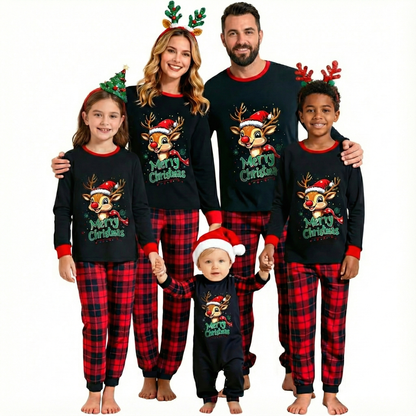 Seasonal Christmas Print Matching Family Pajama Set for Adults, Kids and Infants