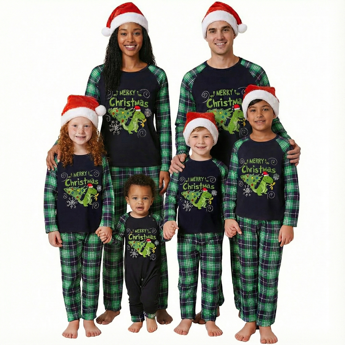 Seasonal Christmas Print Matching Family Pajama Set for Adults, Kids and Infants