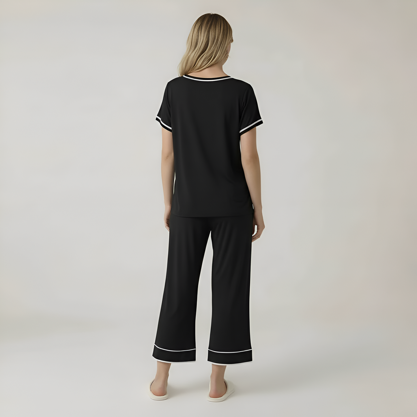 Short Sleeve Top With Capri Pajamas