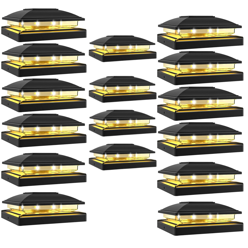 Solar Powered Post Cap Lights For Outdoor Deck And Fence