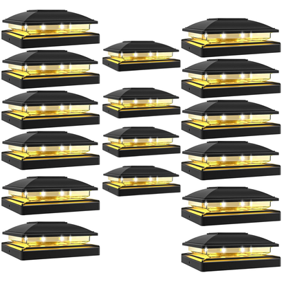 Solar Powered Post Cap Lights For Outdoor Deck And Fence