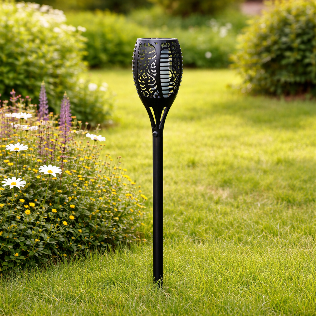 Solar Flame Torch Pathway Lights