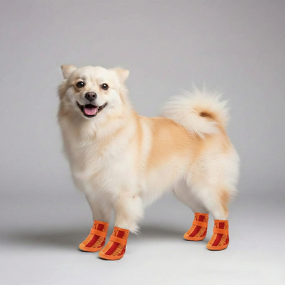 4 Pieces Of Winter Snow Hiking Dog Boots