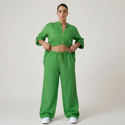 Minimal Button Up Co Ord Set For Women