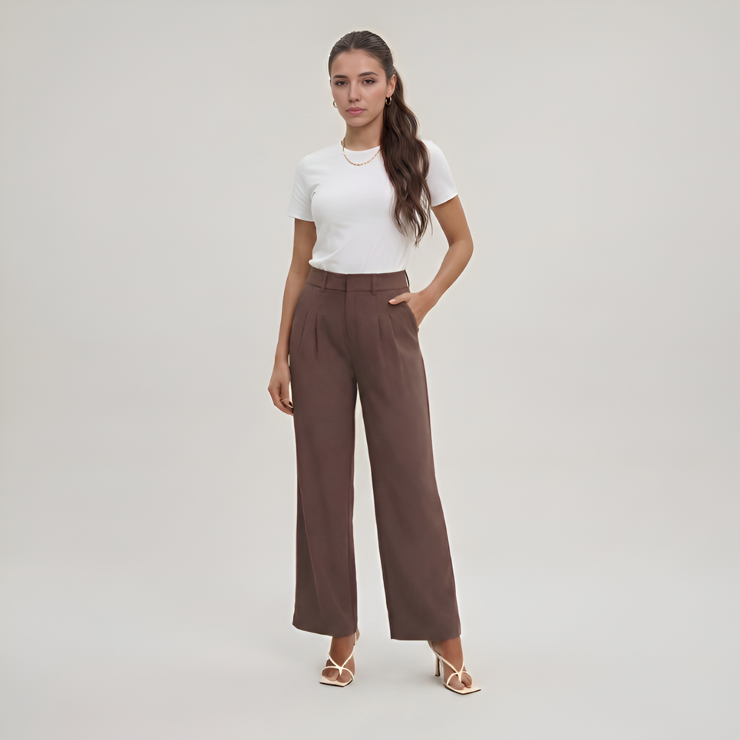 Pleated Front Tailored Full Length Pants