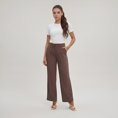 Pleated Front Tailored Full Length Pants